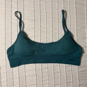Patagonia Women's Barely Everyday Bra Teal Bralette Size XL Floral